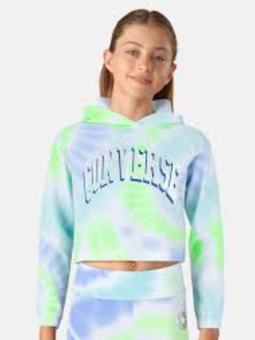 Converse Girl's All Over Print Tie-Dye Boxy Hoodie (Big Kids) M